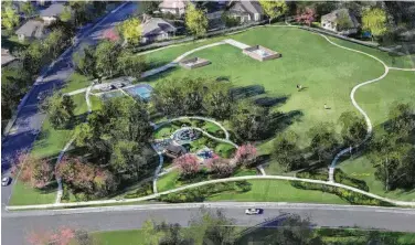  ??  ?? Paperback Park will offer courts for pickleball along with a toddler park, children’s playground, splash pad, synthetic lawn play area, basketball and volleyball courts and shaded pavilion.