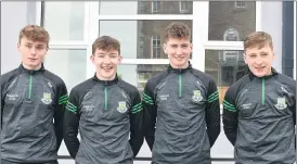  ?? (Photo: Katie Glavin) ?? DAY 1 DOWN - Mark Moloney, Eoin Flynn, Marc Callanan and Josh Ahern of St Colman’s College, Fermoy who began their Leaving Cert exams this week.