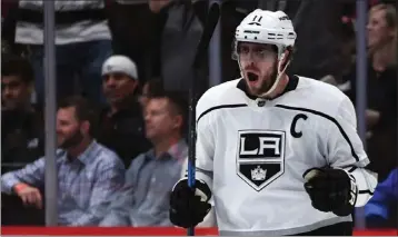  ?? JOHN LEYBA — THE DENVER POST ?? Kings center Anze Kopitar tonight will become the franchise's all-time leader in games played, surpassing Dustin Brown.