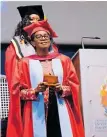  ?? ?? RECIPIENT of an honorary doctorate from the University of Pretoria Faculty of Health Sciences, Dr Matshidiso Moeti.