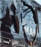  ??  ?? Shattered: Dortmund’s team bus