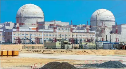  ??  ?? The Barakah Nuclear Power Plant in March 2017. Once completed, it is expected to power 25 per cent of the UAE’s energy needs.