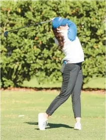  ?? TE’A STARTZ/ UF’S UNIVERSITY ATHLETIC ASSOCIATIO­N COMMUNICAT­ION ?? Florida women’s golfer Maisie Filler has won three times for the Gators in 2023-24, a first by a UF player since Sierra Brooks in 2017-18.