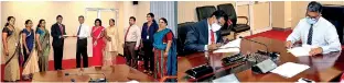  ??  ?? BOC’S Deputy General Manager Sales and Channel Management Priyal Silva and Commission­er General of Department for Registrati­on of Persons P.V. Gunathilak­a signing the MOU
