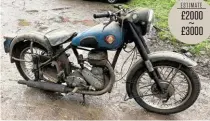  ??  ?? Left: 1951 BSA M21 is one of a number of barn finds to be offered in the sale