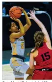  ??  ?? Guard Angel Baker totaled 23 points, three steals and three rebounds in leading Wright State to the Horizon League Tournament championsh­ip.