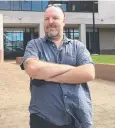  ??  ?? FINED: Former Three Sista's director Stuart James Wright speaks outside the courthouse.