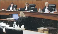  ??  ?? An image taken from a three-minute video shot by a media pool camera shows the Saskatchew­an Court of Appeal in Regina on Monday during the Douglas Hales murder conviction appeal. The appeal was dismissed, but the reaction to the camera was mostly...