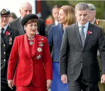  ?? PHOTO: GETTY IMAGES ?? Governor-General Dame Patsy Reddy and Prime Minister Bill English arrive at Pukeahu National War Memorial Park in Wellington.