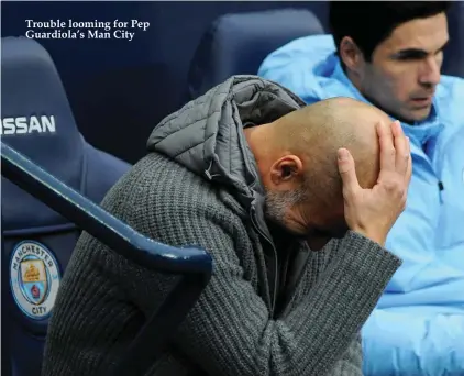  ??  ?? Trouble looming for Pep Guardiola’s Man City