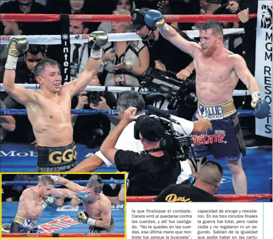  ??  ?? GGG RETIENE LOS TRES CINTURONES Golovkin retiene los tres cinturones del peso medio (CMB, AMB y FIB) por el nulo de la pelea. A McGregor criticó la decisión: “El boxeo es un juego loco”.