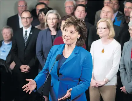  ?? — CP FILES ?? Premier Christy Clark has to decide whether to resign and give other parties a chance to form the government or she could recall the legislatur­e and test her mandate in the house.