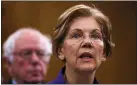  ?? TASOS KATOPODIS — GETTY IMAGES ?? Sen. Elizabeth Warren will compete with Sen. Bernie Sanders for support from the Democratic left in the 2020 primaries.