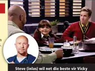  ??  ?? Steve (inlas) wil net die beste vir Vicky (middel) en Ruan (regs) hê.