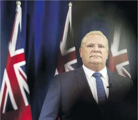  ?? THE CANADIAN PRESS ?? Premier Doug Ford issued a warning to any teachers who ignore an edict to stick to the 1998 sex-education curriculum.