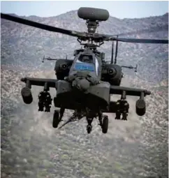  ??  ?? AH-64E Apache attack helicopter