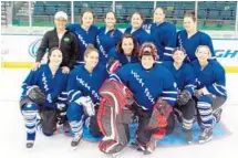  ?? SUBMITTED PHOTO ?? Members of the Lucky Pucks Women’s Ice Hockey Club recently traveled to Daytona Beach for a travel tournament. From left, front row: Laurie Parenty, Danielle Bissett, Isabelle Patenaude, Danielle Faries, Andrea Guilbault and Mattie O’Rourke; and back...