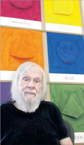  ?? Kirk McKoy Los Angeles Times ?? CONCEPTUAL ART pioneer John Baldessari in his Venice studio with new works behind him.