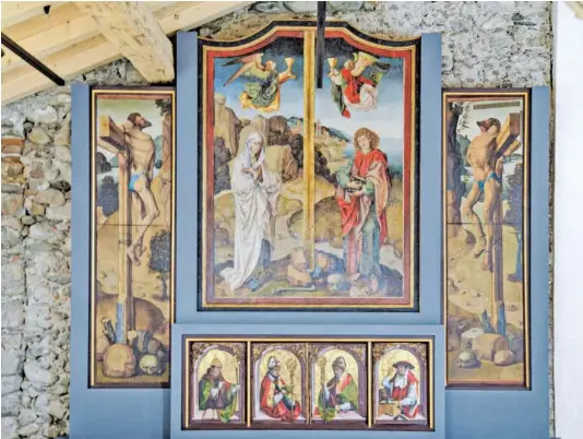  ?? BILD: SN/BERGBAU- UND GOTIKMUSEU­M LEOGANG/MARIO LEBESMÜHLB­ACHER ?? Der in Leogang wieder vereinte Keutzl-Altar aus der Salzburger Margarethe­nkapelle.