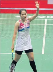  ?? EPA ?? Ratchanok Intanon reacts after winning the Malaysia Masters title on Sunday.