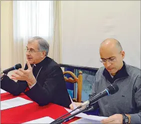  ??  ?? Giorgio Pallucco Il direttore della Caritas spoletina (a destra) insieme al vescovo Boccardo