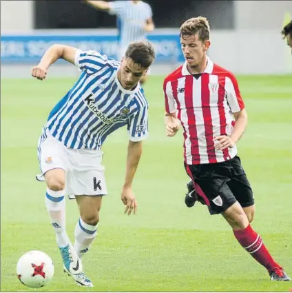  ?? FOTO: UNANUE ?? Derbi en Lezama La Real intentará resarcirse de la derrota sufrida en Zubieta en la primera vuelta