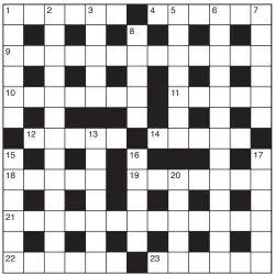  ?? ?? Stuck on today’s puzzle? Call 0905 789 4220 (80p/minute) to hear individual clues or the full solution.
Calls cost 80p per minute plus network extras. Service Provider: Spoke Ltd, helpline 0333 202 3390