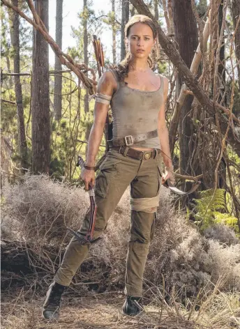  ??  ?? NEW RECRUIT: Alicia Vikander in a scene from Tomb Raider
