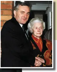  ??  ?? Former Taoiseach Bertie Ahern in interview with Shona Murray. Photo: Tony Gavin. Above, with his mother Julia. Inset below, with Tony Blair in 1998