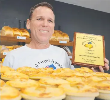  ?? Picture: GIZELLE GHIDELLA ?? WINNER: Owner of Mocka's Pies Nigel Quinn took out top spot in the gourmet game section at the Great Aussie Pie Competitio­n in Sydney.