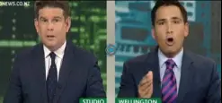  ??  ?? Melting moment: John Campbell and Simon Bridges go head to head in 2013.