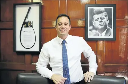  ?? Pictures: Esa Alexander ?? John Steenhuise­n, leader of the opposition in the National Assembly and interim federal leader of the DA, in his office in parliament. He says the upheavals his party has experience­d recently are opportunit­ies to fix the mistakes of the past.