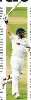  ??  ?? Dashing blade: Tim Bresnan revels in his ton