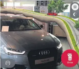  ?? FOTO: SKJERMDUMP FRA AUDI-APP ?? BILBANE: En bilbane kan konstruere­s på noen sekunder. Her kjører bilen gjennom fire årstider.