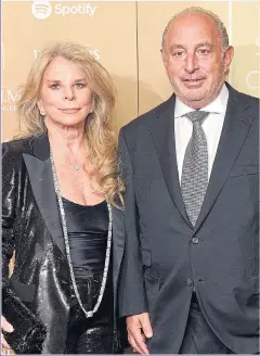  ??  ?? DISGRACE: Philip Green, ‘king of retail’ and his wife Tina