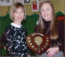  ??  ?? A delighted Niamh O’leary, who was the popular winner of the coveted Student of the Year award with Olive Loughnane.