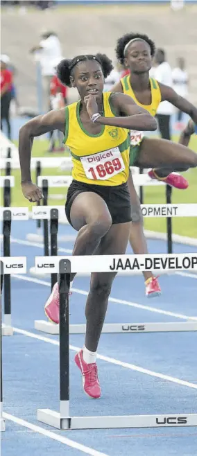  ?? (Photo: Observer file) ?? NUGENT...RAN a personal best 7.88 seconds in the women’s 60m hurdles