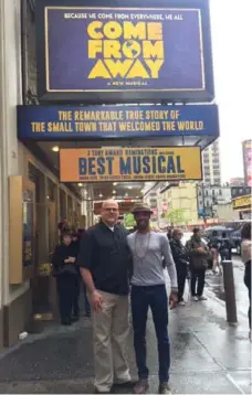  ?? KAREN FRICKER FOR THE TORONTO STAR ?? Tom McKeon, left, was one source of inspiratio­n for Bob, a composite character played by actor Rodney Hicks in the musical Come From Away.