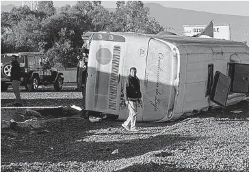  ?? FOTO: AGENCIA ?? Aparenteme­nte la unidad se quedó sin frenos y entró a una rampa de emergencia.