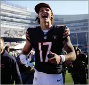  ?? NAM Y. HUH — THE ASSOCIATED PRESS ?? Chicago quarterbac­k Tyson Bagent started for the injured Justin Fields and led the Bears to a win over the Raiders.
