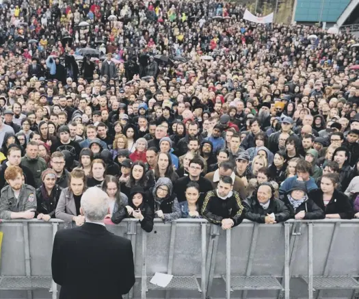  ??  ?? 0 Jeremy Corbyn addresses a Labour rally in Gateshead yesterday 22 Rocky the ‘psychic’ raccoon eats treats off a Jeremy Corbyn bucket thereby predicting a Labour win in the 8 June general election 2 Street artist Banksy has been forced to cancel an...