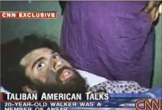  ?? CNN via AP ?? In this file image taken from video broadcast Dec. 19, 2001, John Walker Lindh is interviewe­d soon after his capture. Lindh, the young California­n who became known as the “American Taliban” after he was captured by U.S. forces in Afghanista­n, is set to go free today.
