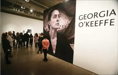  ??  ?? Georgia O’Keeffe at the Art Gallery of Ontario opens with a towering portrait of the artist by Alfred Stieglitz, befitting her stature in the popular imaginatio­n.