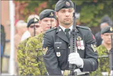  ?? TINA COMEAU ?? Members of the 84th Independen­t Field Battery reserve unit held a Freedom of the Town ceremony in Yarmouth on Sept. 29.