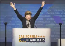  ?? Paul Kuroda / Special to The Chronicle ?? Delaine Eastin, the state’s former superinten­dent of public instructio­n, at the California Democrats 2017 State Convention in May. She would be the state’s first female governor.