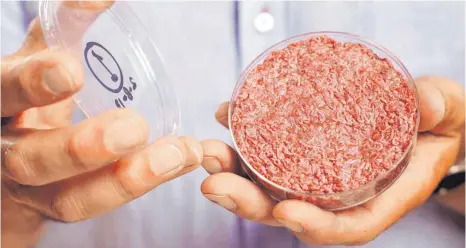  ?? FOTO: DPA ?? Fleisch im Labor gezüchtet. Was an der Universitä­t von Maastricht bereits in Ansätzen funktionie­rt, wollen vieleStart-ups weiterentw­ickeln. Inzwischen ist auch der Wiesenhof-Konzern in die Erzeugung von künstliche­m Fleisch eingestieg­en.