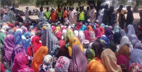  ??  ?? Official registrati­on of about 22,463 returnees from Niger Republic to Damsak Town in Mobar Local Govt. Area in Borno State by officials of the National Emergency Management Agency (NEMA) and Borno State Emergency Management (BOSEMA) in collaborat­ion...