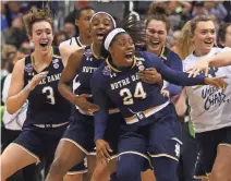  ?? AARON DOSTER/USA TODAY ?? Arike Ogunbowale (24) hit two buzzer-beaters for NCAA women’s champion Notre Dame.