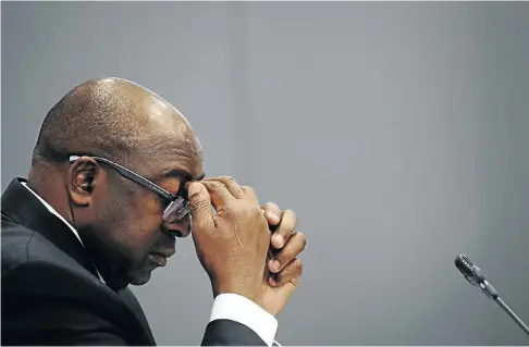  ?? Picture: Reuters ?? Finance minister Nhlanhla Nene, seen here at the Zondo commission of inquiry into state capture, has issued a written apology for not coming clean about his meetings with the Gupta family. He told the commission he had met the Guptas several times at their business premises in Midrand and their Saxonwold home.