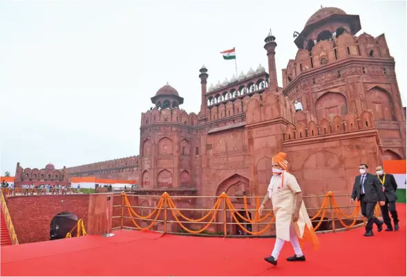  ?? Photo: Narendra Modi tweeter ?? India’s Prime Minister Narendra Modi ready to address the public during India’s Independen­ce Day celebratio­n.